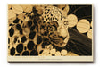 Paul Sinus Wandbild 120x80cm Leopard Portrait abstrakte Tierkunst schwarz gold moderne Wildtier Wanddekoration fuer Wohnzimmer Büro