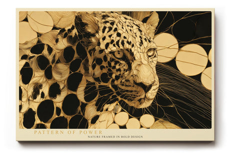 Paul Sinus Wandbild 120x80cm Leopard Portrait abstrakte Tierkunst schwarz gold moderne Wildtier Wanddekoration fuer Wohnzimmer Büro