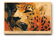 Paul Sinus Wandbild 120x80cm Leopard Portrait moderne Tierkunst orange schwarz abstrakte Wildtier Illustration Wanddekoration fuer Wohnzimmer Büro