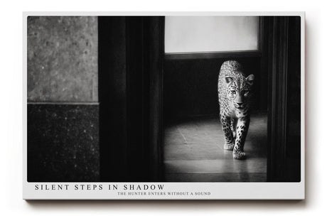 Paul Sinus Wandbild 120x80cm Leopard Schwarz Weiß Fotokunst Elegantes Tiermotiv Moderne Wanddekoration für Wohnzimmer Büro und Flur