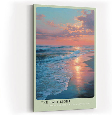 Paul Sinus Wandbild in 40x60cm Letztes Licht am Meer mit leuchtendem Sonnenuntergang und sanftem Wellenspiel
