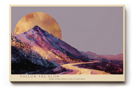 Paul Sinus Wandbild 120x80cm leuchtende Berglandschaft abstrakte Natur Kunst lila gold moderner Kunstdruck Landschaft Bild kreative