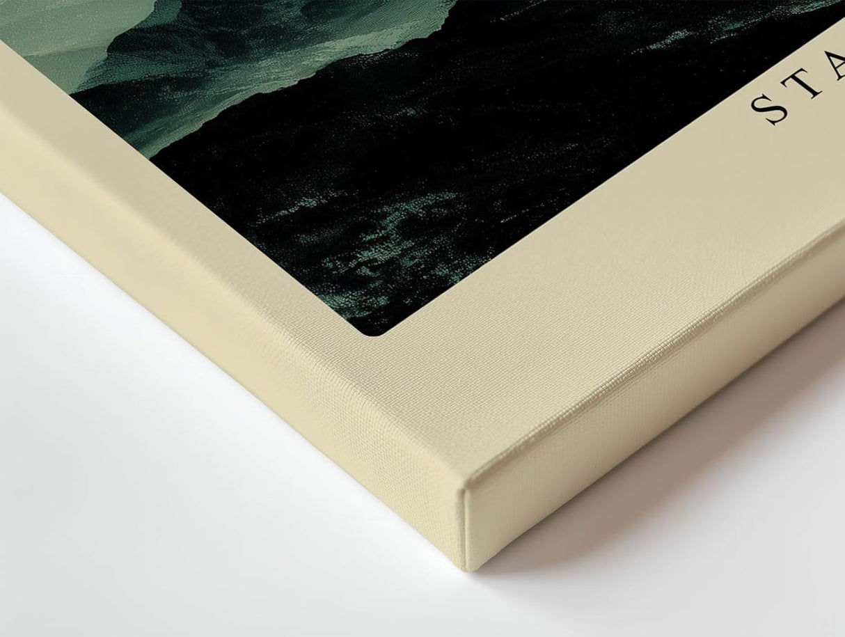 Paul Sinus Wandbild 120x80cm Leuchtturm Kueste dramatische Meereslandschaft Nebel Meer Kunstbild ruhige Natur Wanddekoration fuer Wohnzimmer Büro