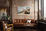 Paul Sinus Wandbild 120x80cm Leuchtturm Strandduenen Kuestenlandschaft Naturfotografie ruhige Meeresstimmung stilvolle Wanddekoration fuer Wohnzimmer Büro