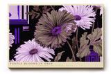 Paul Sinus Wandbild 120x80cm Lila Blumen moderne florale Illustration mit geometrischen Formen Wanddekoration