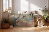 Paul Sinus Wandbild 120x80cm Loewen Portrait Moderne Tierkunst in sanften Naturfarben fuer Wohnzimmer Schlafzimmer und Büro