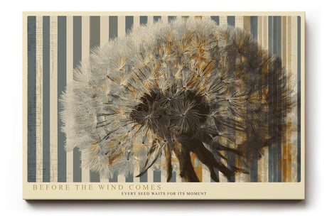 Paul Sinus Wandbild 120x80cm Loewenzahn Pusteblume moderne botanische Kunst abstraktes Naturmotiv beige grau stilvolle Wanddekoration fuer Wohnzimmer Büro