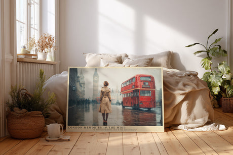Paul Sinus Wandbild London Memories in the Mist – Frau mit Mantel im Nebel von London