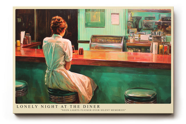 Paul Sinus Wandbild Lonely Night at the Diner – Zeitlose Retro-Kunst mit nostalgischer Atmosphäre für stilvolle Räume