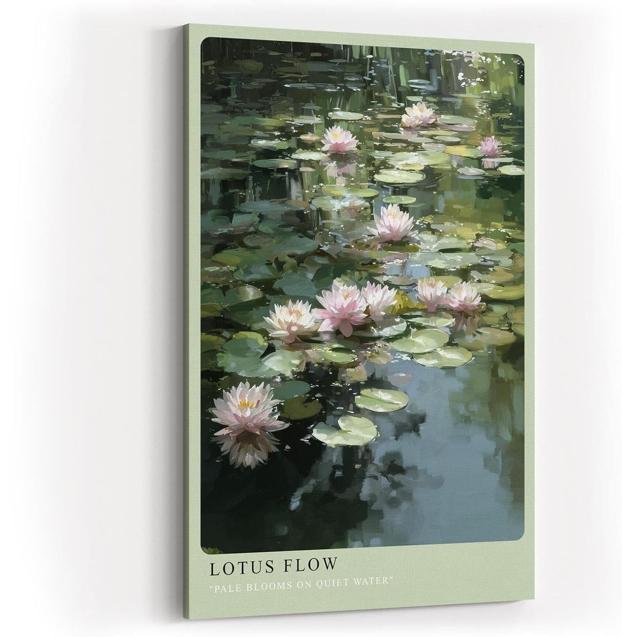 Paul Sinus Wandbild in 40x60cm Lotus Flow Rosa Lotusblüten auf ruhigem Wasser