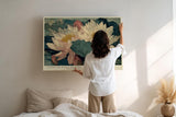 Paul Sinus Wandbild 120x80cm Lotusblueten botanische Kunst asiatische Blumen Illustration Wanddekoration Wohnzimmer Schlafzimmer