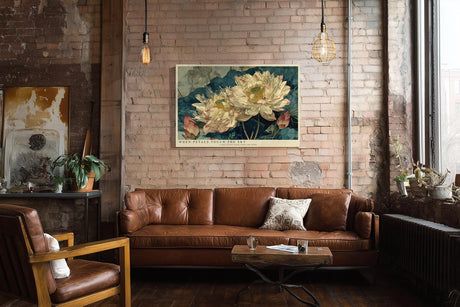 Paul Sinus Wandbild 120x80cm Lotusblumen Teich Asiatische Naturkunst Elegante Botanische Komposition