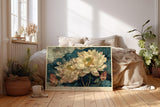 Paul Sinus Wandbild 120x80cm Lotusblumen Teich Asiatische Naturkunst Elegante Botanische Komposition