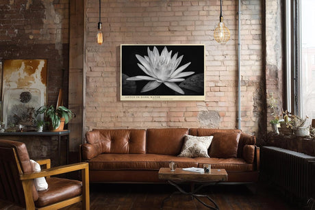 Paul Sinus Wandbild 120x80cm Lotusblüte schwarz weiß Fotokunst minimalistische Blume elegantes Naturmotiv stilvolle Wanddekoration für Wohnzimmer Schlafzimmer Spa Büro