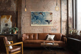 Paul Sinus Wandbild 120x80cm Löwe Sternenblüten Kunst LeinWandbild 120x80cm Mystisches Tierportrait Wanddekoration