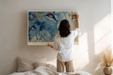 Paul Sinus Wandbild 120x80cm Löwe Sternenblüten Kunst LeinWandbild 120x80cm Mystisches Tierportrait Wanddekoration