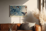 Paul Sinus Wandbild 120x80cm Löwe Sternenblüten Kunst LeinWandbild 120x80cm Mystisches Tierportrait Wanddekoration