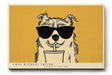 Paul Sinus Wandbild 120x80cm lustiger Hund Illustration modern Pop Art Stil gelb schwarz Tierbild humorvolle Wanddekoration für Wohnzimmer Küche Büro