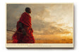 Paul Sinus Wandbild 120x80cm Maasai Warrior at Sunset afrikanische Savanne Krieger Landschaft Kunst Poster für Wohnzimmer Büro Reise Dekoration