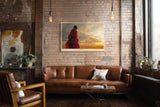 Paul Sinus Wandbild 120x80cm Maasai Warrior at Sunset afrikanische Savanne Krieger Landschaft Kunst Poster für Wohnzimmer Büro Reise Dekoration