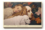 Paul Sinus Wandbild 120x80cm Mädchen Mit Hunden Romantisches Portrait LeinWandbild 120x80cm Tierkunst Wanddekoration