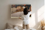 Paul Sinus Wandbild 120x80cm Mädchen Mit Hunden Romantisches Portrait LeinWandbild 120x80cm Tierkunst Wanddekoration