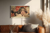 Paul Sinus Wandbild 120x80cm Maedchen mit Katze Blumen Portrait romantische Kunst Wanddekoration Wohnzimmer Schlafzimmer