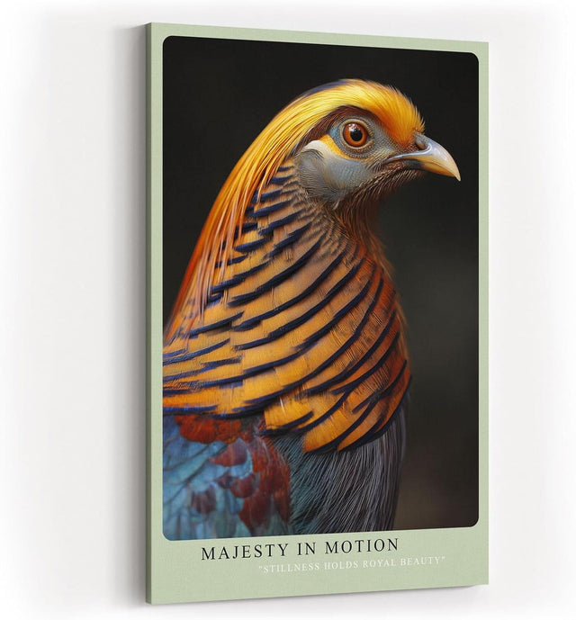 Paul Sinus Wandbild in 40x60cm Majesty in Motion – majestätisches Vogelporträt in warmen Orangeund Blautönen für edle Raumgestaltung