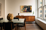 Paul Sinus Wandbild 120x80cm Mandrill Affe farbenfrohe Tierkunst exotisches Tierportraet moderne Dschungel Kunst stilvolle Wanddekoration fuer Wohnzimmer Büro