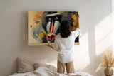 Paul Sinus Wandbild 120x80cm Mandrill Affe farbenfrohe Tierkunst exotisches Tierportraet moderne Dschungel Kunst stilvolle Wanddekoration fuer Wohnzimmer Büro