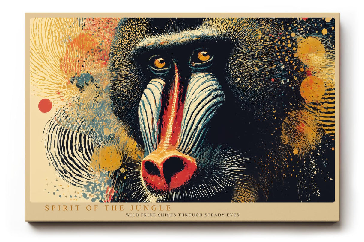 Paul Sinus Wandbild 120x80cm Mandrill Affe farbenfrohe Tierkunst exotisches Tierportraet moderne Dschungel Kunst stilvolle Wanddekoration fuer Wohnzimmer Büro
