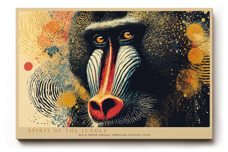 Paul Sinus Wandbild 120x80cm Mandrill Affe farbenfrohe Tierkunst exotisches Tierportraet moderne Dschungel Kunst stilvolle Wanddekoration fuer Wohnzimmer Büro