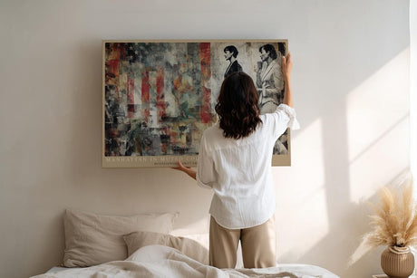 Paul Sinus Wandbild 120x80cm Manhattan Collage Moderne Stadt Kunstmotiv Business Frauen urbane Illustration