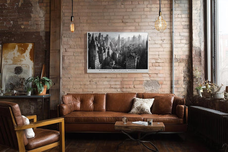 Paul Sinus Wandbild 120x80cm Manhattan Skyline Schwarz Weiss Stadt Architektur Fotokunst