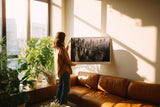 Paul Sinus Wandbild 120x80cm Manhattan Skyline Schwarz Weiss Stadt Architektur Fotokunst