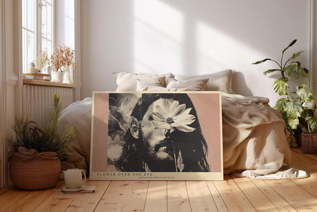 Paul Sinus Wandbild 120x80cm Mann Mit Blume Portrait Collage LeinWandbild 120x80cm Moderne Kunst Wanddekoration
