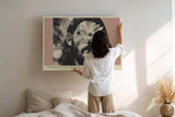 Paul Sinus Wandbild 120x80cm Mann Mit Blume Portrait Collage LeinWandbild 120x80cm Moderne Kunst Wanddekoration