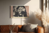 Paul Sinus Wandbild 120x80cm Mann Mit Blume Portrait Collage LeinWandbild 120x80cm Moderne Kunst Wanddekoration