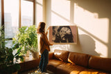 Paul Sinus Wandbild 120x80cm Mann Mit Blume Portrait Collage LeinWandbild 120x80cm Moderne Kunst Wanddekoration