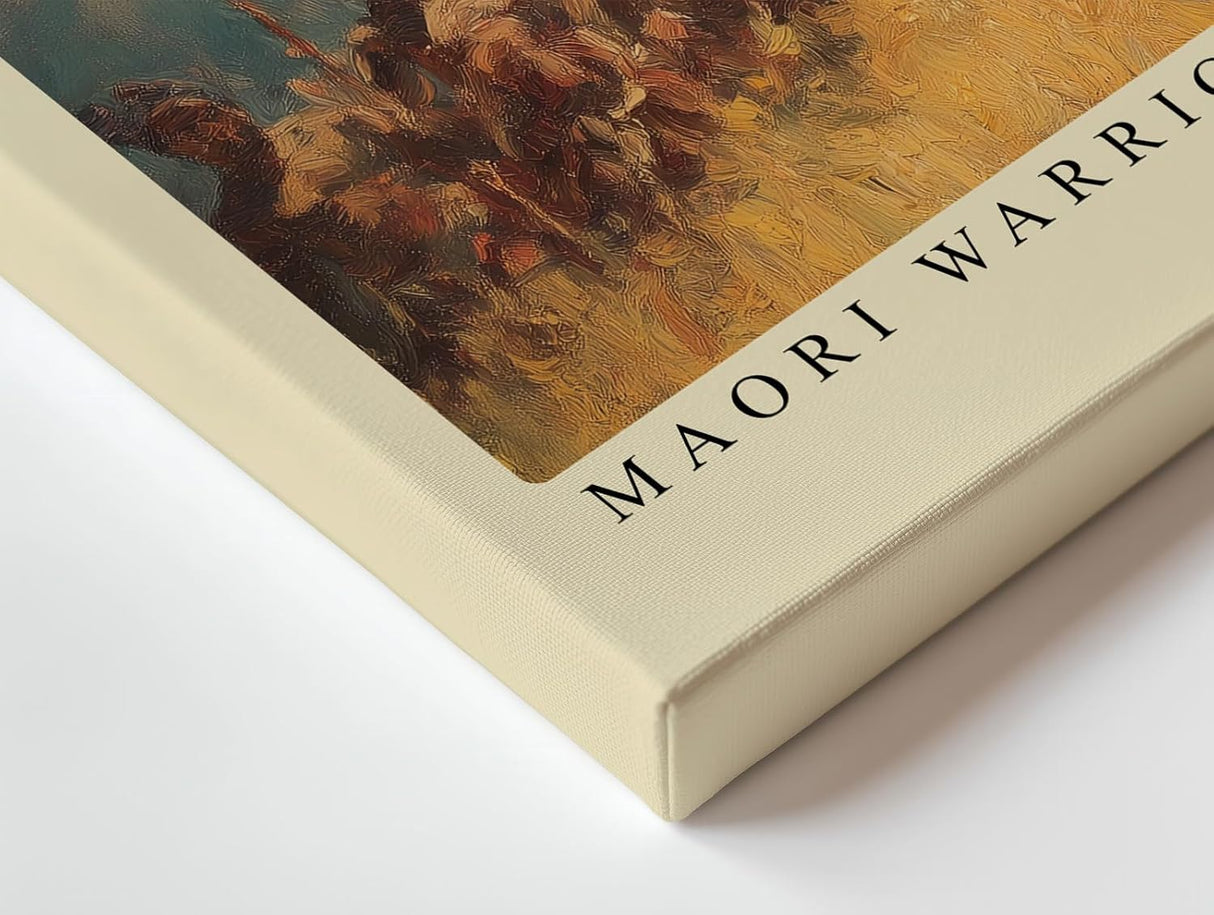 Paul Sinus Wandbild 120x80cm Maori Krieger in Bewegung – Ausdrucksstarke historische Szene mit traditioneller Kultur und Naturkulisse