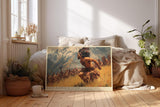 Paul Sinus Wandbild 120x80cm Maori Krieger in Bewegung – Ausdrucksstarke historische Szene mit traditioneller Kultur und Naturkulisse