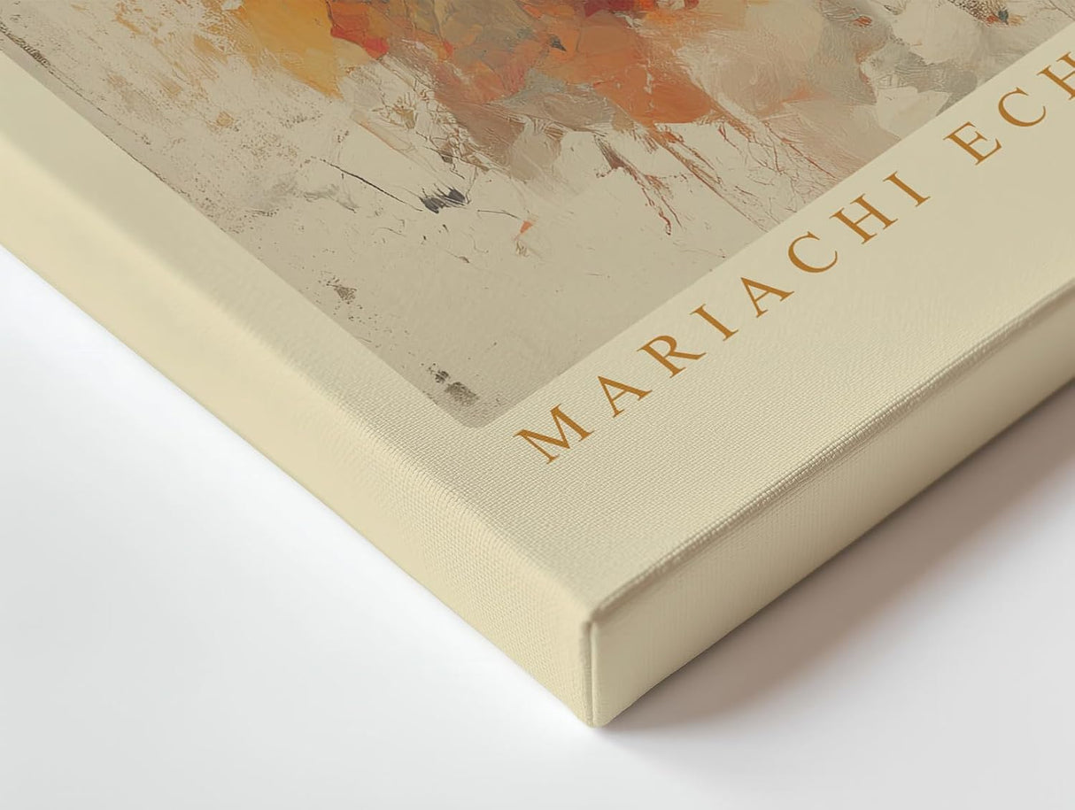 Paul Sinus Wandbild 120x80cm Mariachi Echo in Mexico City Musiker mit Trompeten Kunstvolle Stadt Szene im Malerischen Stil fuer Wohnzimmer und Büro