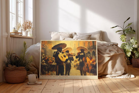 Paul Sinus Wandbild 120x80cm Mariachi Musiker Mexiko Plaza Kultur Kunst Wanddekoration Musik Szene Wohnzimmer Restaurant