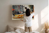 Paul Sinus Wandbild 120x80cm Markt Szene Amsterdam Stadt Kunst in Warmen Farben für Wohnzimmer Küche Büro und Flur