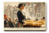 Paul Sinus Wandbild 120x80cm Marktszene mit Verkaeuferin Impressionistische Stadt Kunst in Warmen Naturtoenen Wanddekoration