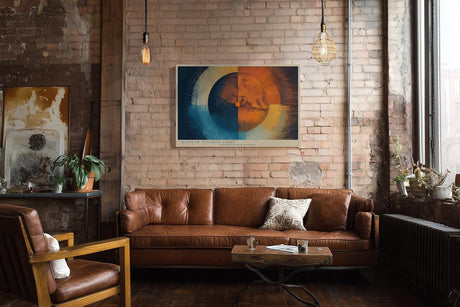 Paul Sinus Wandbild 120x80cm Mars in Divided Light Planet Mars moderne Weltraum Kunst Illustration Poster für Wohnzimmer Büro