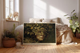 Paul Sinus Wandbild 120x80cm Maskenportrait Herbst Blaetter mystische Kunst Wanddekoration Wohnzimmer Schlafzimmer