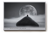 Paul Sinus Wandbild 120x80cm Meditation Mondlandschaft ruhige Silhouette großer Vollmond Zen Atmosphäre minimalistische spirituelle