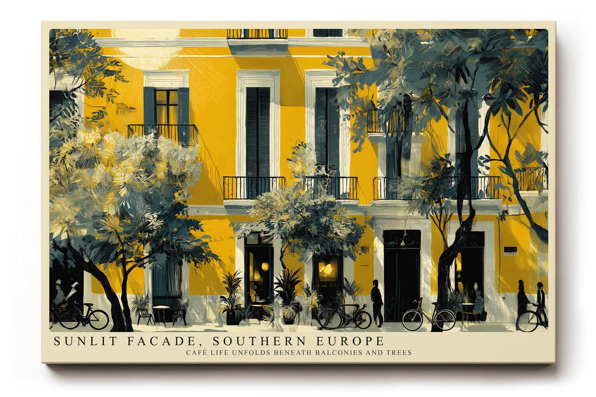 Paul Sinus Wandbild 120x80cm Mediterrane Hausfassade in Gelb Europaeische Stadt Architektur
