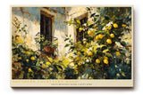 Paul Sinus Wandbild 120x80cm mediterraner Zitronenbaum Innenhof impressionistische Kunst Kunstdruck grosses Wandbild 120x80cm sonnige Wanddekoration fuer Wohnzimmer Kueche Esszimmer
